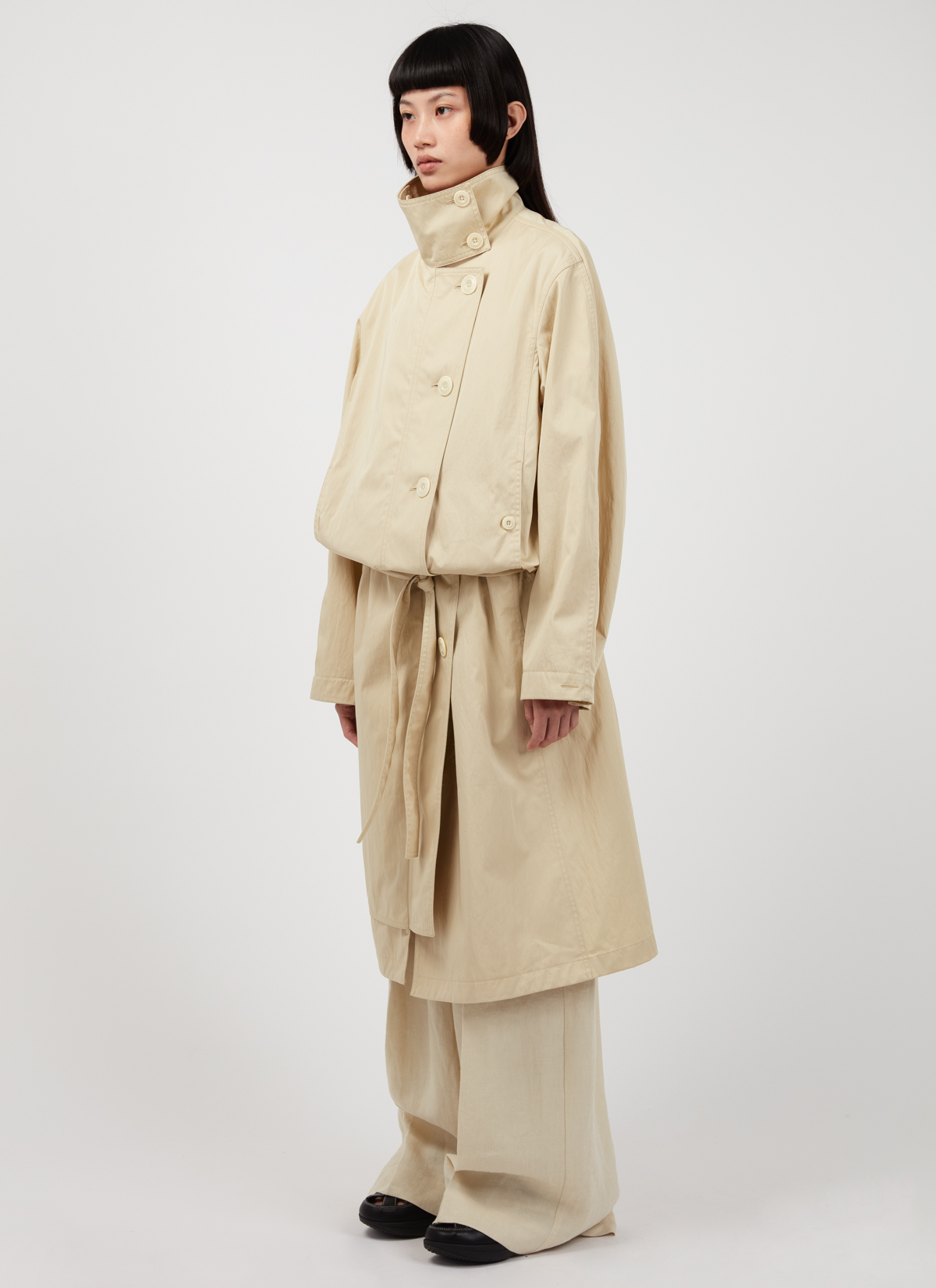 asymmetrical raincoat