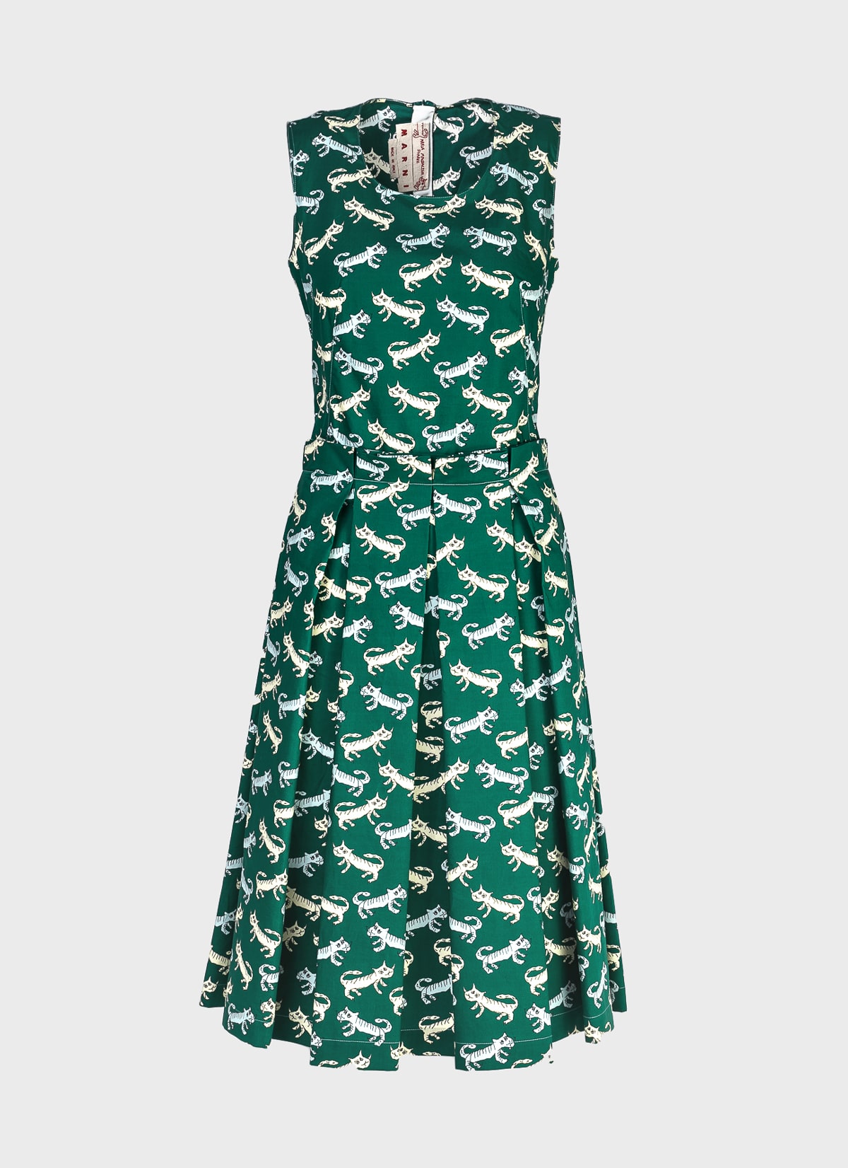 Marni Tiger Print Sleeveless Midi Dress
