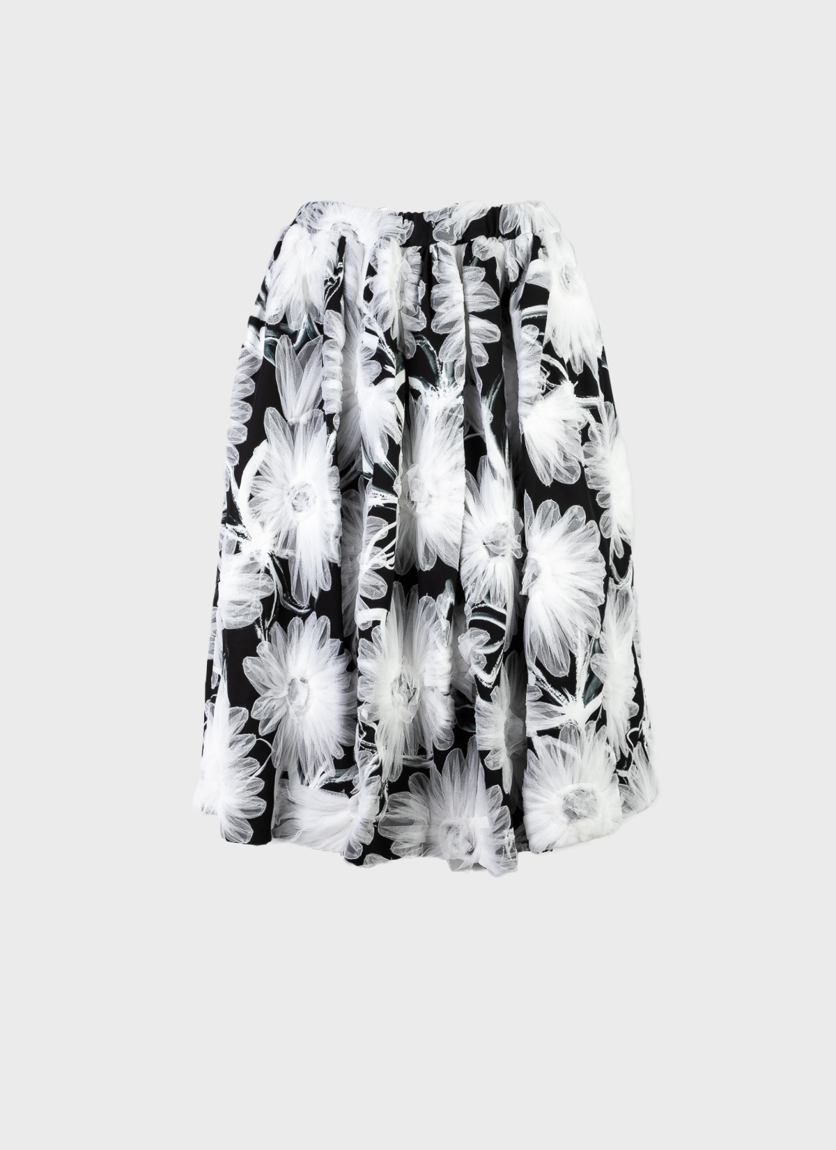 Comme des Garçons Floral Tulle Embroidery Skirt