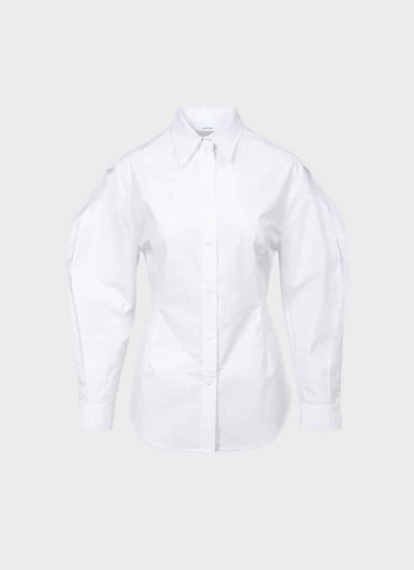 Pushbutton Fitted White Shirt
