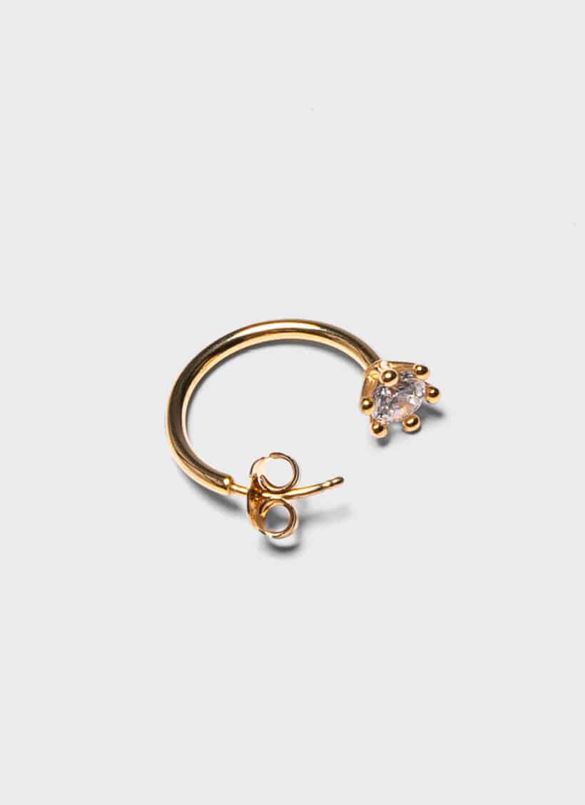 D’heygere Solitaire Hoop Ring Gold White