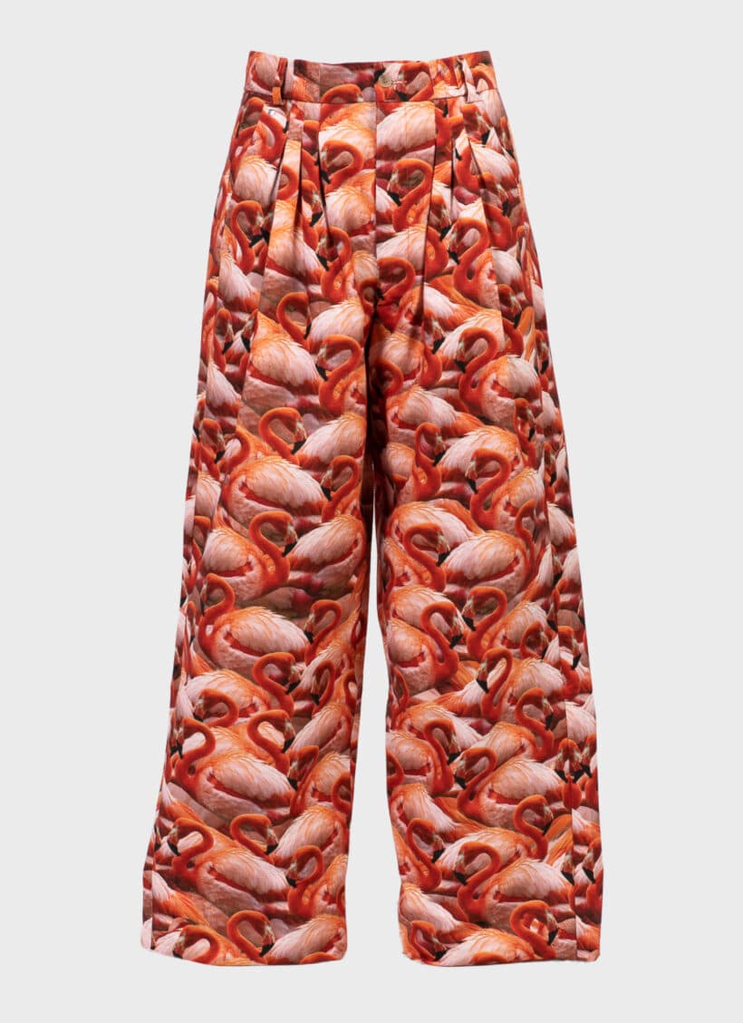 Bless Flamingo Wide Pleated Trousers