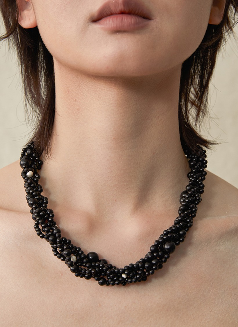 Qiqi Ebony Six Strand Necklace