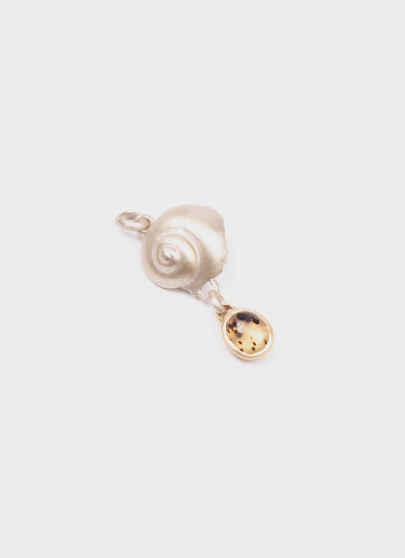 Dunton Ellerkamp Silver Shell 18k Gold Agate